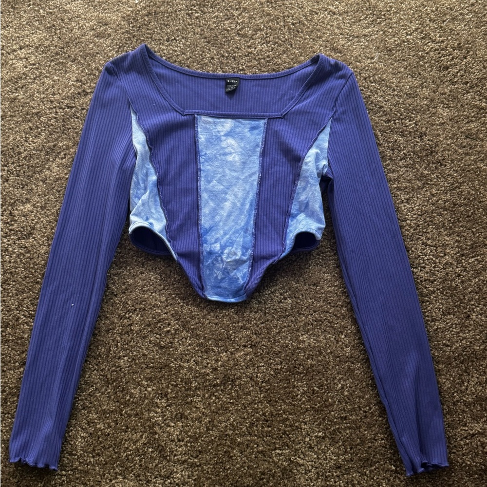 Shein Blue/Purple Long Sleeve Top